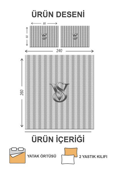 Doruklar Home Collection Modern Patterned Premium Quality Quilted Cotton Filled Velvet Bedspread Set