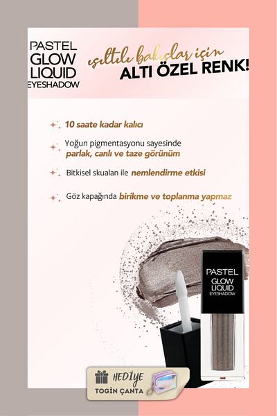 Pastel Glow Liquid Eyeshadow 223 + Liquid Blush 51 + Togin Bag - Mix Set