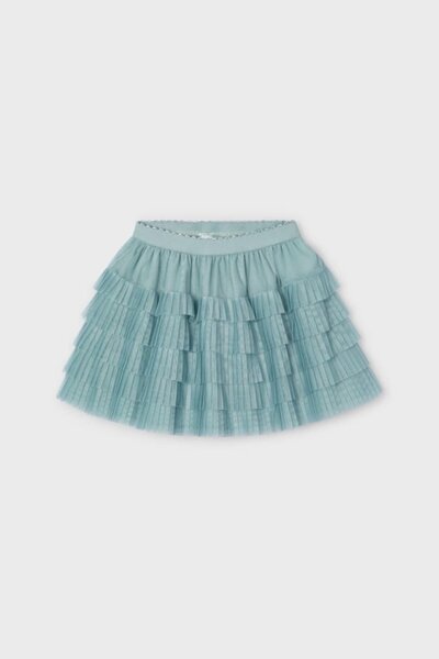MAYORAL Green Winter Girl's Pleated Tulle Skirt