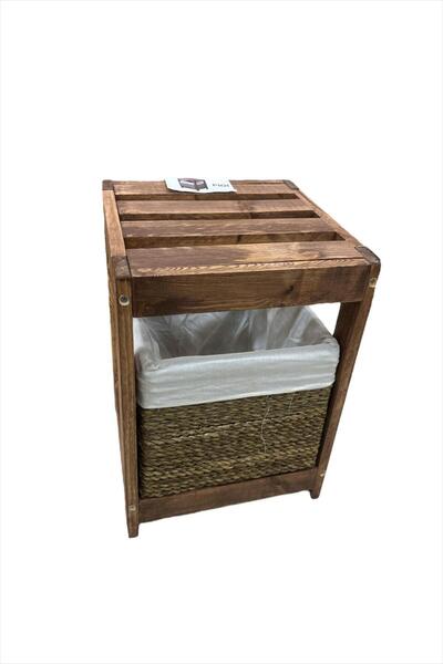 SepetçiBaba Ahşap Çamaşır Sepeti Puf Bench - P101