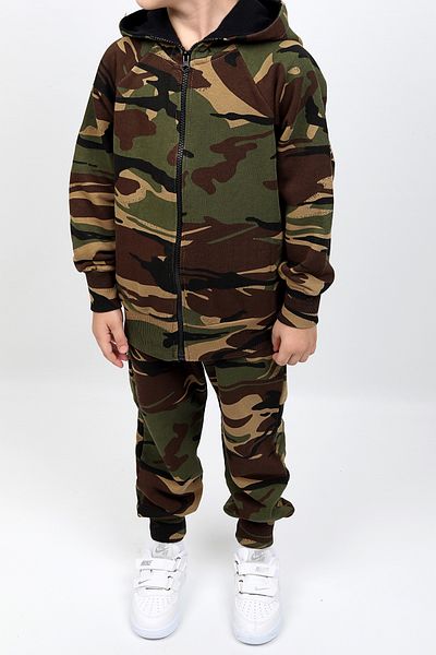 Vauva Camouflage Patterned Boys and Girls Set - Hooded, Long Sleeve, Zippered