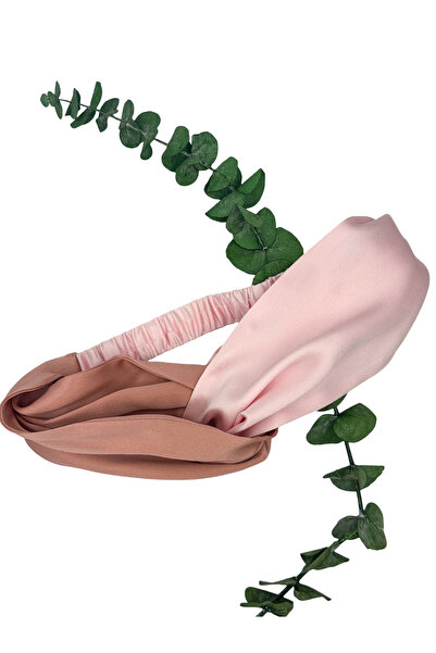 ICON SILK ربطة شعر حريرية 100% مزدوجة اللون (أزرق وردي)