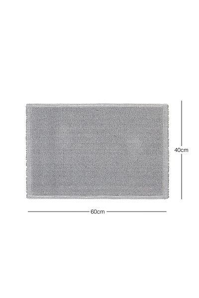 Ocean Home Textile Χαλάκι μπάνιου Boucle Βαμβακερό Γκρι Χρώμα που πλένεται 40x60