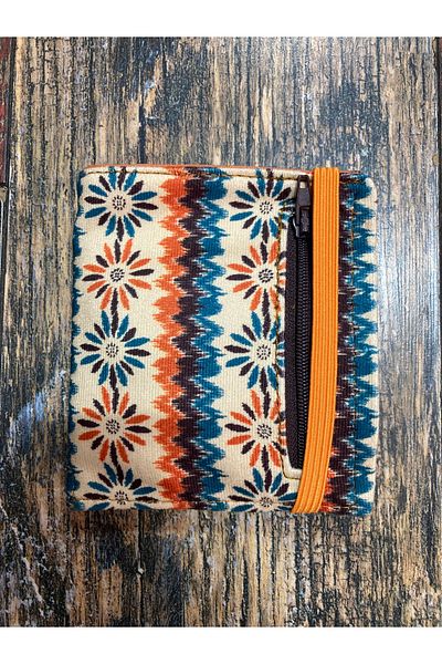 Street Bag Ethnic Αυθεντικό πορτοφόλι Bohemian Design με θήκη για κέρματα και θήκη για κάρτες με φερμουάρ
