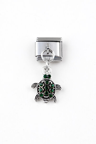 Sortie Aksesuar Kaplumbağa Figürlü Paslanmaz Çelik İtalyan Charm Bileklik Kiş...
