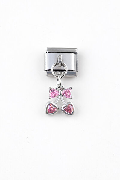 Sortie Aksesuar Kalp ve Kiraz Figürlü Paslanmaz Çelik İtalyan Charm Bileklik ...