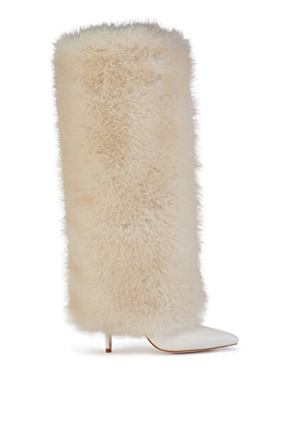 Giydim Gidiyor Nery Tüylü Çizme Beyaz