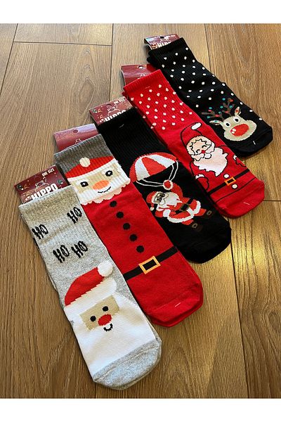 Hippo 5 Pairs of Unisex New Year's Christmas Socks