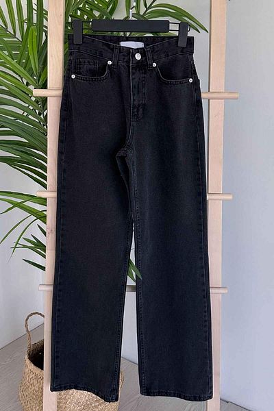 Ka Hijab High Waist Anthracite Straight Fit Jeans