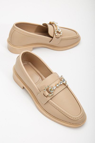 Dilimler Ayakkabı Pantofi de damă nude casual cu accesorii cu cataramă cu bijuterii