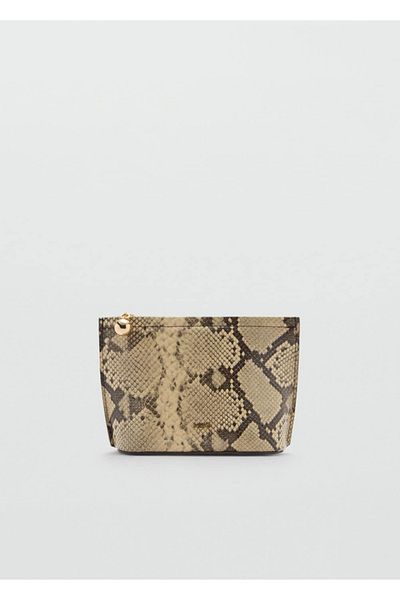 MANGO Woman Make-up-Tasche in Lederoptik