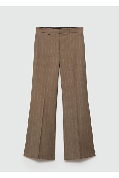 MANGO Woman İnce Çizgili Flare Pantolon