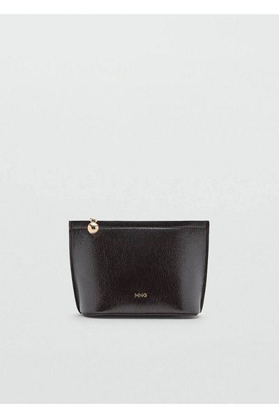 MANGO Woman Leather Look Makeup Bag