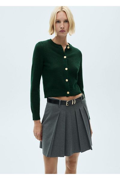 MANGO Woman Cardigan de tricotaj cu nasturi bijuterie
