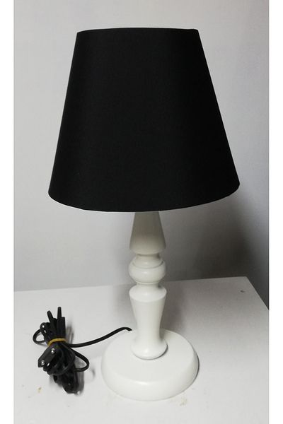 TEKAY AYDINLATMA Bedroom Lampshade with Wooden Legs Natural Legs Dark Walnut Legs
