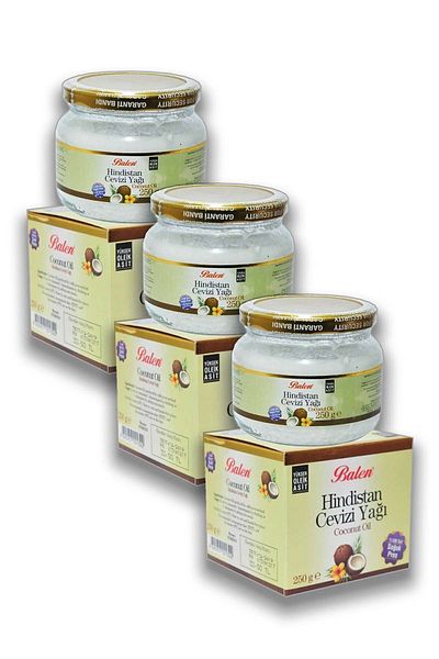Balen 3 Boxes of Coconut Oil 250 gr Coconut Oil Cold Press Edible Pure Ball750 ml Oil