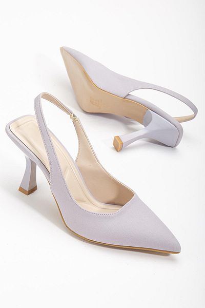 Dilimler Ayakkabı Pantofi cu toc pentru femei din satin Zara, gri
