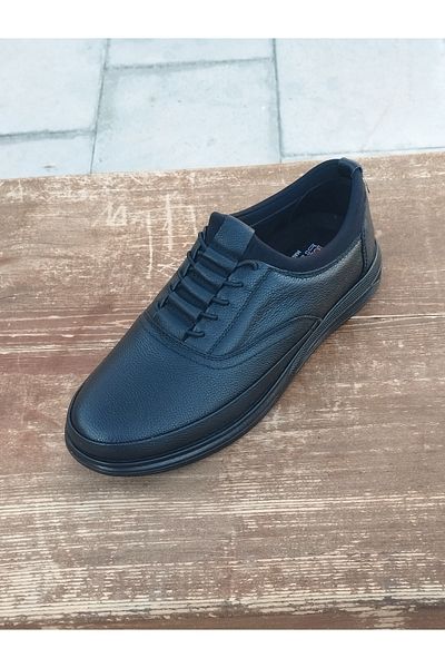 LİCCAS Pantofi sport de iarnă pentru bărbați - piele naturală, talpă din cauciuc, elastic autobic și fără șireturi
