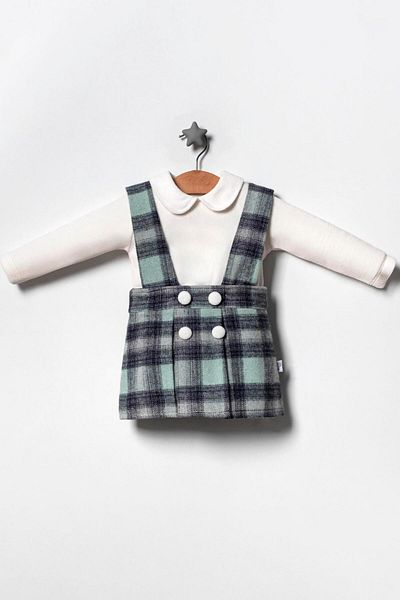 TRENDİMİZBİR Baby Girl 2-Piece Dress with Suspender Skirt