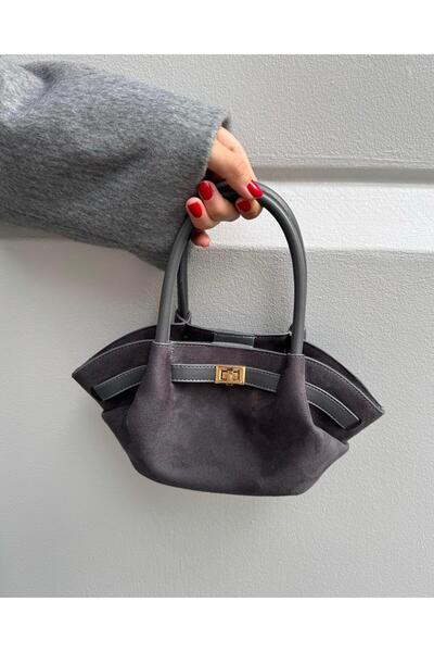 Tina İstanbul حقيبة نوبوك صغيرة باللون الرمادي - تفاصيل الحزام