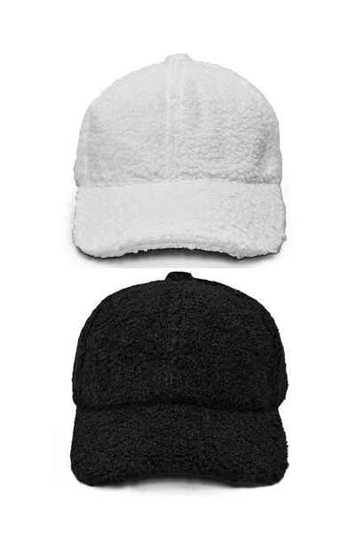 derikem 2-Piece Women's Winter Merino Curly Plush Hat