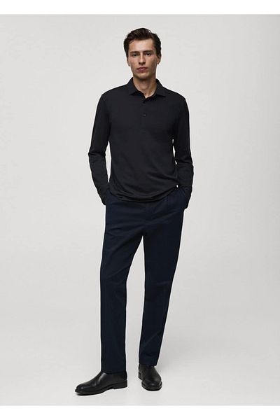 MANGO Man Slim Fit Stretch Wool Polo Shirt