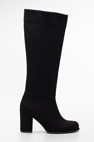 Dilimler Ayakkabı Γυναικείες μπότες με τακούνι Suede Μαύρο Μικρό Μεγάλο Μέγεθος