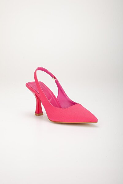 Dilimler Ayakkabı Dámské boty Zara Satin Open Back Fuchsia na podpatku