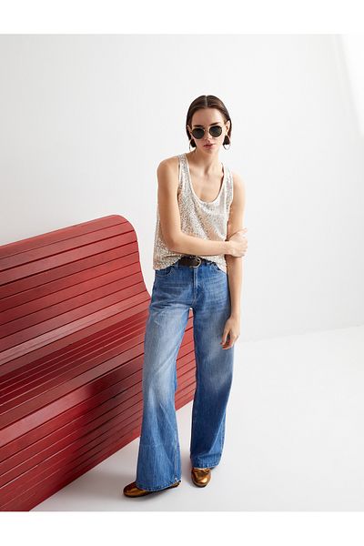 Koton Bianca Wide Leg Jeans - Wide Leg, Pocket, Standard Waist