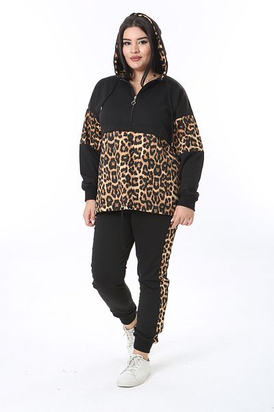 Şans Set de hanorac și pantaloni cu imprimeu leopard Leopard - 65N38375