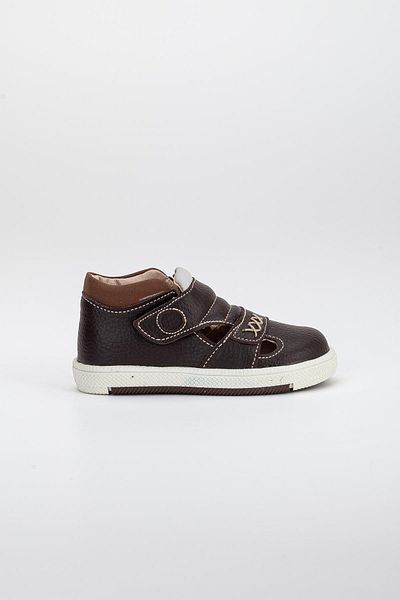Dilimler Ayakkabı Şirinbebe Şiringenç Stitching Detailed Brown Men's İlkadım Baby Kids Shoes with Two Velcro