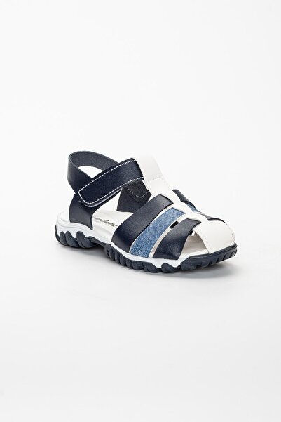 Dilimler Ayakkabı Cute Young Orthopedic Cage Navy Blue Boy's Sandal