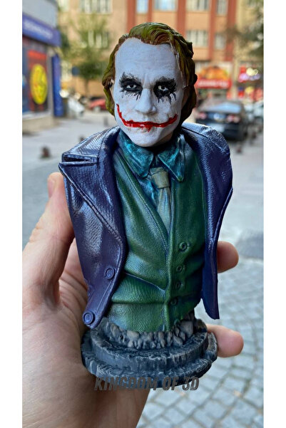 Kingdom of 3D Joker Figür, Joker Heath Ledger Büst, Batman Kara Şövalye Joker