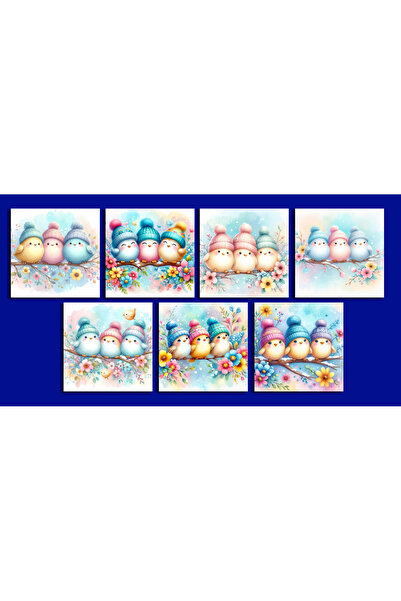 TELLGRAF مجموعة بطاقات بريدية تحت عنوان الطيور (10x10 سم 7 قطع)