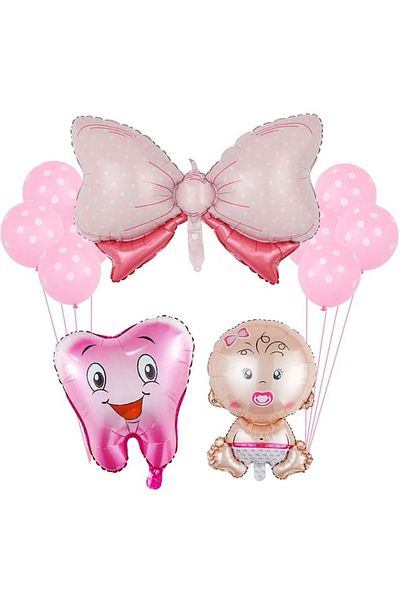 DÜVENCİ TİCARET Tooth Wheat Cream Party Balloon Set