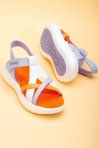 Dilimler Ayakkabı Lilac Orthopedic Baby Girl and Child Sandals - Şirinbebe Şiringenç Face Pole and Cross Strap