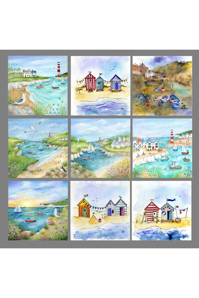 TELLGRAF Manzara Temalı Kartpostal Seti (10x10 cm 9 Adet)