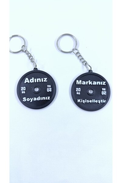Customizable 20kg Weight Plate Keychain - Print Your Name!
