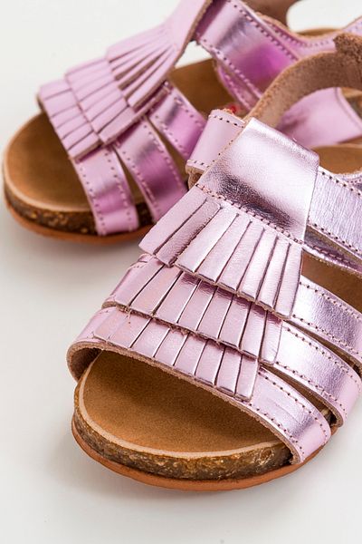 mnpc Orthopädische Kindersandalen aus rosafarbenem Leder für Mädchen