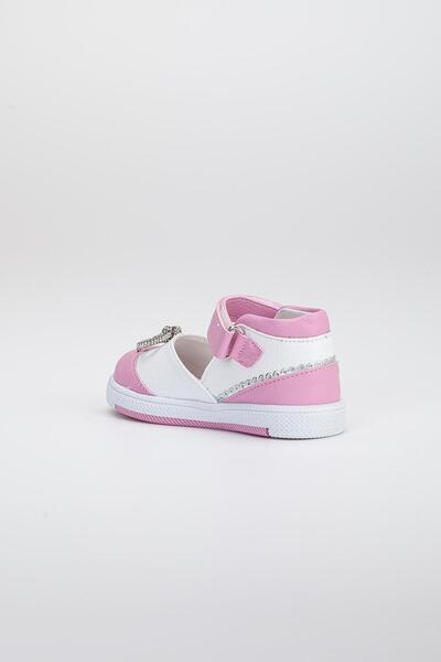 Dilimler Ayakkabı Şirinbebe Velcro Stoned Pink Girl İlkadım Baby Shoes
