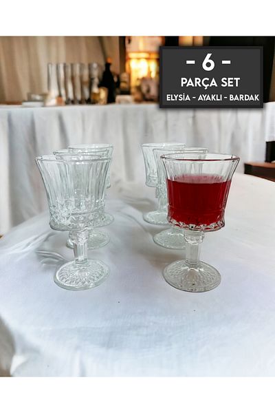 gkzglass home dekor Crystal Elysia Glass Bahamas 6-Piece Coffee Side Water Glass Water Set