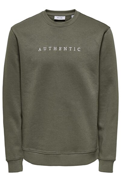 Only & Sons ONSCONNOR AUTHENTIC REG CREW NECK SWEAT HAKİ 22030625