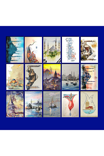 TELLGRAF İstanbul Temalı Kartpostal Seti (10x15 cm 15 Adet)