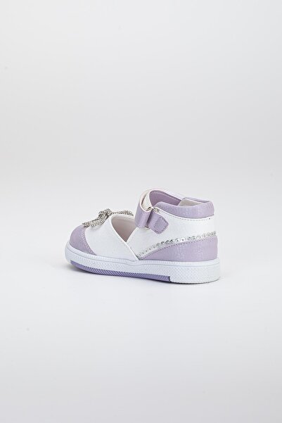 Dilimler Ayakkabı Şirinbebe Cırtlı Taşlı Lila Kız İlkadım Bebek Ayakkabısı