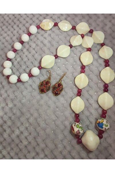 Takuce KÜPE HEDİYELİ SERAMİK KARIŞIMI AKRİLİK KOLYE