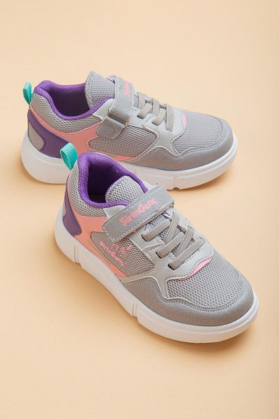 Dilimler Ayakkabı Şirinbebe Şiringenç Thick Sole Gray Girls' Sports Shoes