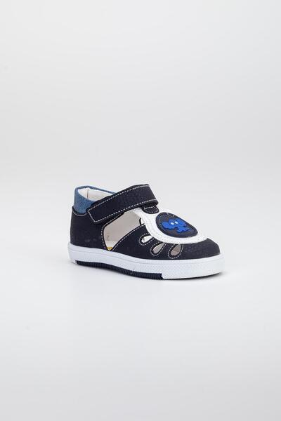 Dilimler Ayakkabı Şirinbebe Side Open Velcro Blue Men's İlkadım Baby Orthopedic Shoes