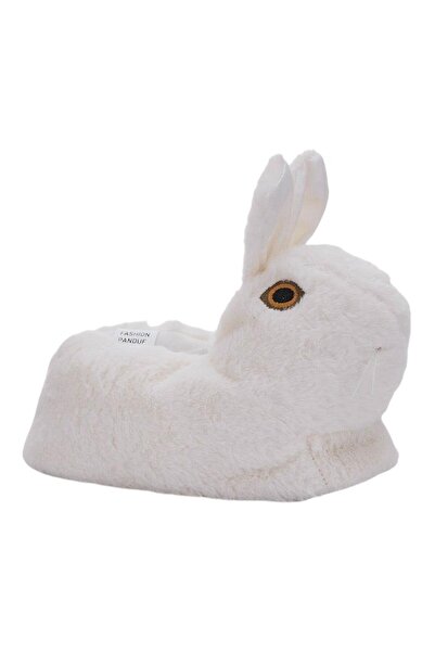 Liger Παντόφλες σπιτιού με λευκή βελούδινη φιγούρα κουνελιού - Αντιολισθητικές και μη ηχητικές