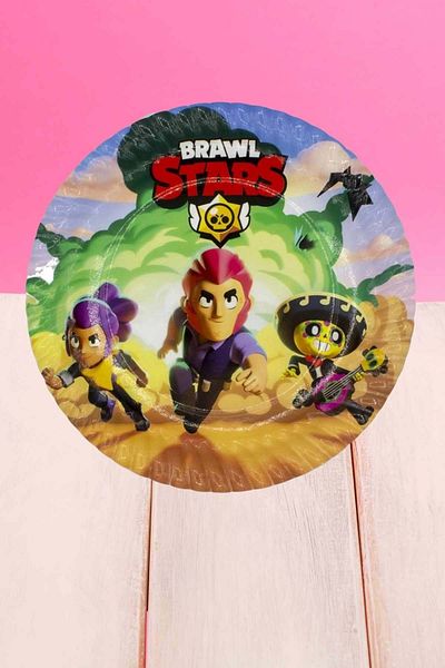 TURKUAZ PARTY Cardboard Plate 8 Pieces - Brawl Stars - 23 Cm