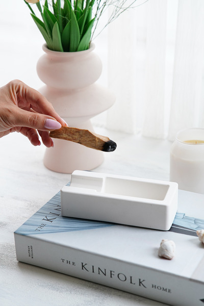 sin istanbul Köşeli Palo Santo Tütsülüğü Beyaz